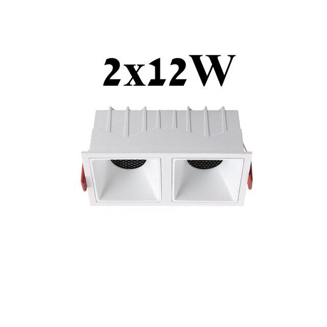 Round Square Frameless NO Dazzling COB Recessed Downlight 8W 12W 16W 24W LED Ceiling Spot Light for Bedroom Living room Kitchen