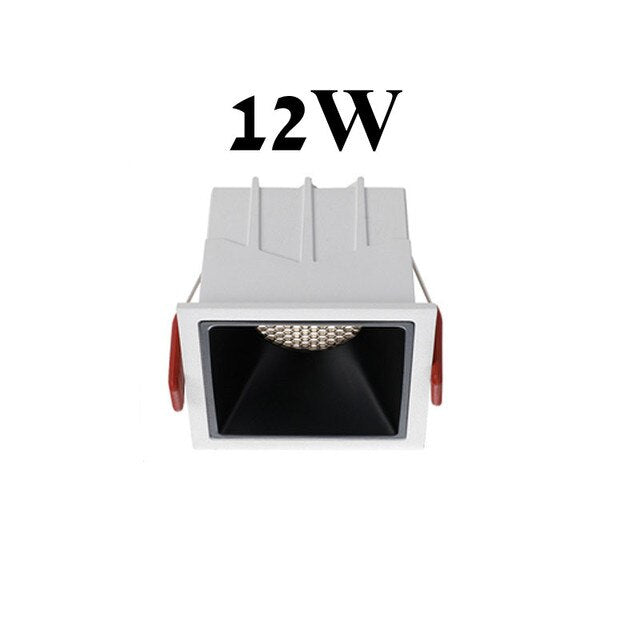 Round Square Frameless NO Dazzling COB Recessed Downlight 8W 12W 16W 24W LED Ceiling Spot Light for Bedroom Living room Kitchen