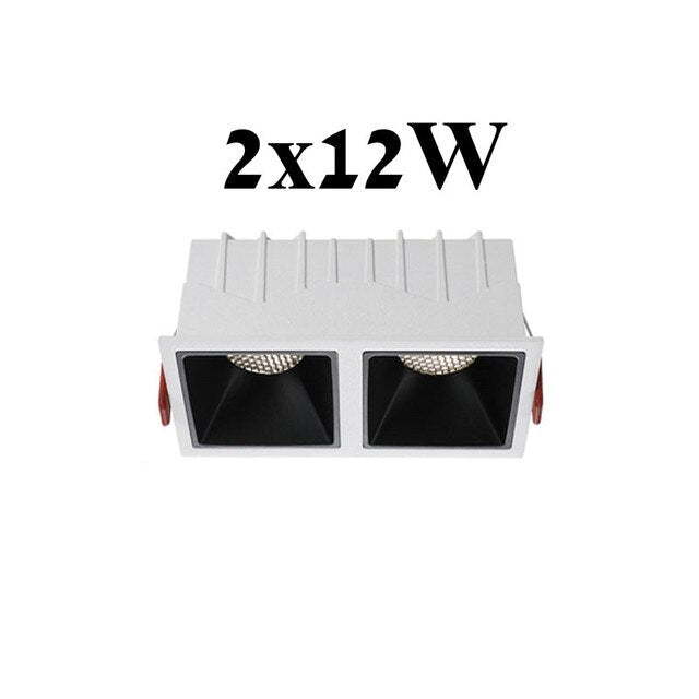 Round Square Frameless NO Dazzling COB Recessed Downlight 8W 12W 16W 24W LED Ceiling Spot Light for Bedroom Living room Kitchen