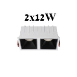 Round Square Frameless NO Dazzling COB Recessed Downlight 8W 12W 16W 24W LED Ceiling Spot Light for Bedroom Living room Kitchen