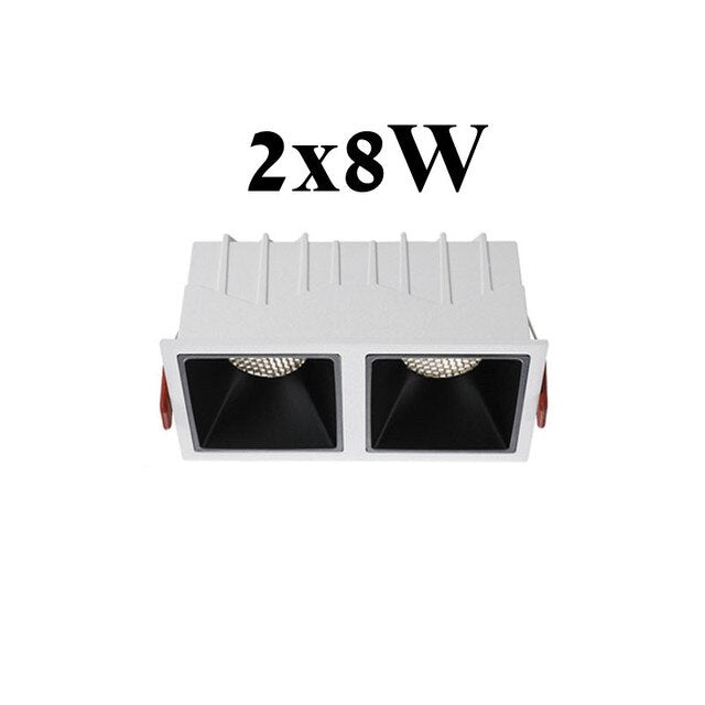 Round Square Frameless NO Dazzling COB Recessed Downlight 8W 12W 16W 24W LED Ceiling Spot Light for Bedroom Living room Kitchen