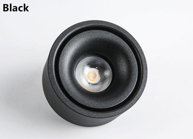 Round Surface Mounted LED Ceiling COB Downlight 9W 12W Dimmable AC 110V 220V Warm Natural Cold White Home Office Lighting