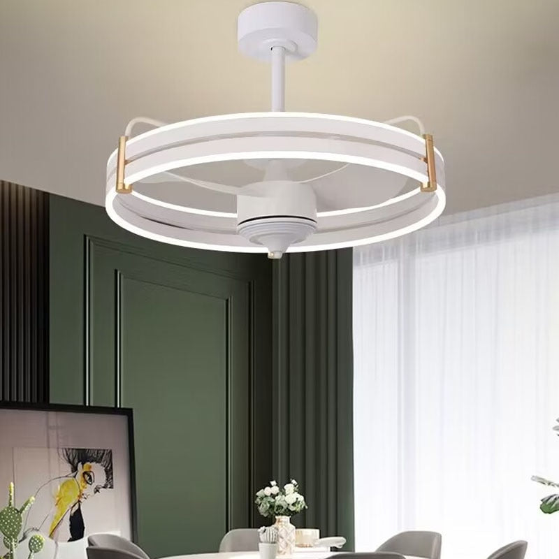 Low Floor Ceiling Fan Lights Remote Control Led 3 Color 3000K / 4500K / 6000K DC Motor Reversible Fan Lamp Fixtures 110V 220V