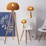 Wood Pumpkin Shape Floor Lights Parlor Bedside Hotel Office Japanese Style Lamp E24 Bulb Loft Deco Drop Shipping