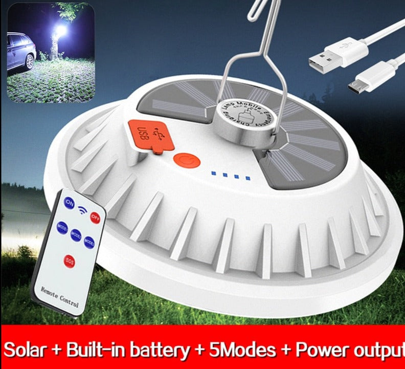 Solar Rechargeable Camping LED Lamp Bulb Remote Control  Charge Lantern Portable Emergency Night Market Light Outdoor Home