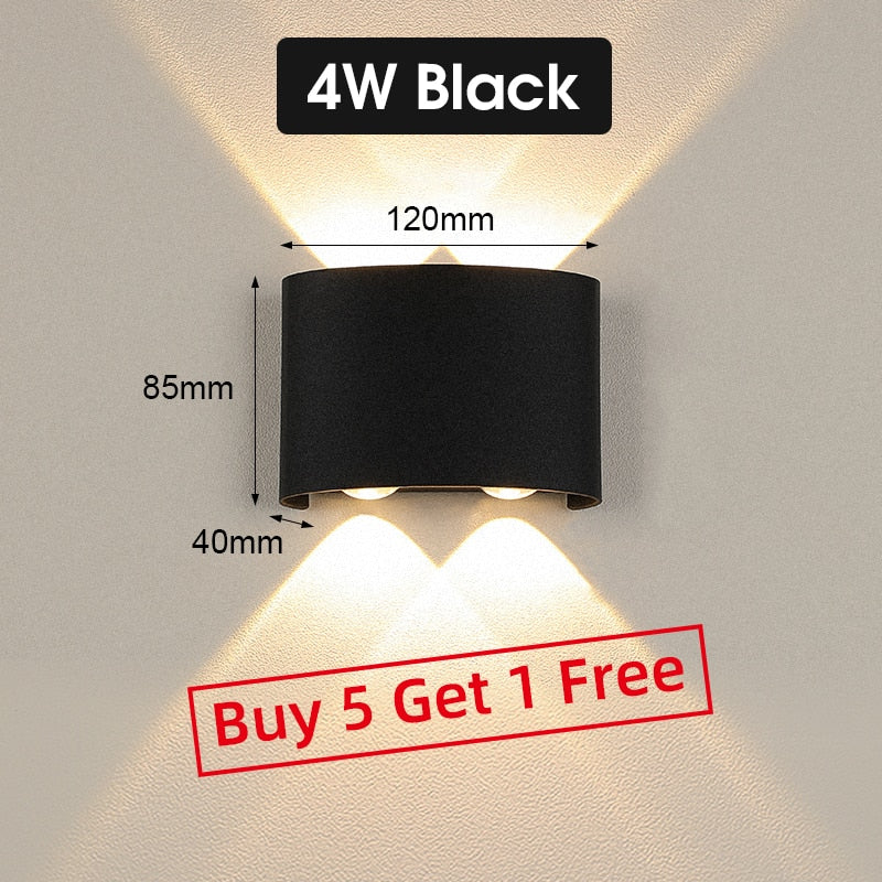 LED Wall Lamps IP65 Waterproof Outdoor/Indoor Stair Lighting A85-265V Up Down Light For Garden Living Room Wall Home Room Decors