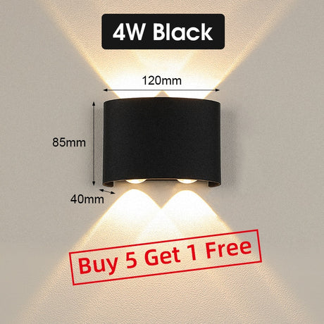 LED Wall Lamps IP65 Waterproof Outdoor/Indoor Stair Lighting A85-265V Up Down Light For Garden Living Room Wall Home Room Decors