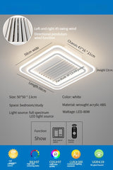 Modern Full Spectrum Bladeless Ceiling Fan Lamps Dimmable With Remote Control 6 Gears Indoor LED Lighting Bedroom Living Room