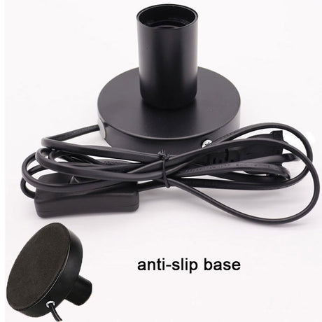 Anti-Slip Metal Desktop Lamp Base 180cm Cord E27 E26 Base Holder with on/off Switch, EU AU BS US Plug Screw Base for Table Lamp