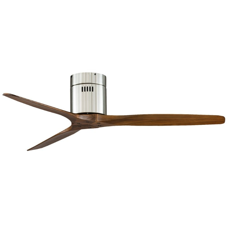 Brushed Luxury 3 Wooden Blade DC 85V - 260V Motor Decorative Ceiling Fan Ventilator Light Remote Control