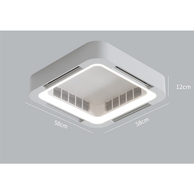 LED Ceiling Fans Lamp Nordic Invisible Bladeless Circulator Bedroom Living Room Dining Bedroom Fan Ventiladores De Techo
