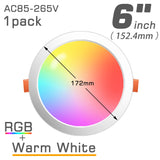 Bluetooth-Compatible Colorful Spot LED Ceiling Lamp Recessed Round Light Smart Home Luminaire RGB Dimmable Downlight 110V 220V