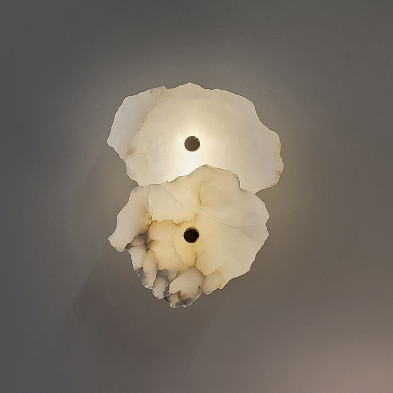 VNatural Marble LED Wall Lamp Copper Luxury Novelty Lighting Sconce For Bedroom Living Dining Room Wall Decors Modern Art Design