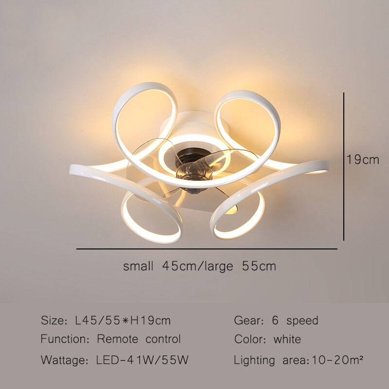 Modern Led Lamp Ceiling Fan Light Chandelier Remote Control Ceiling Fans with Light Nordic Bedroom Dining Room Indoor Lighting