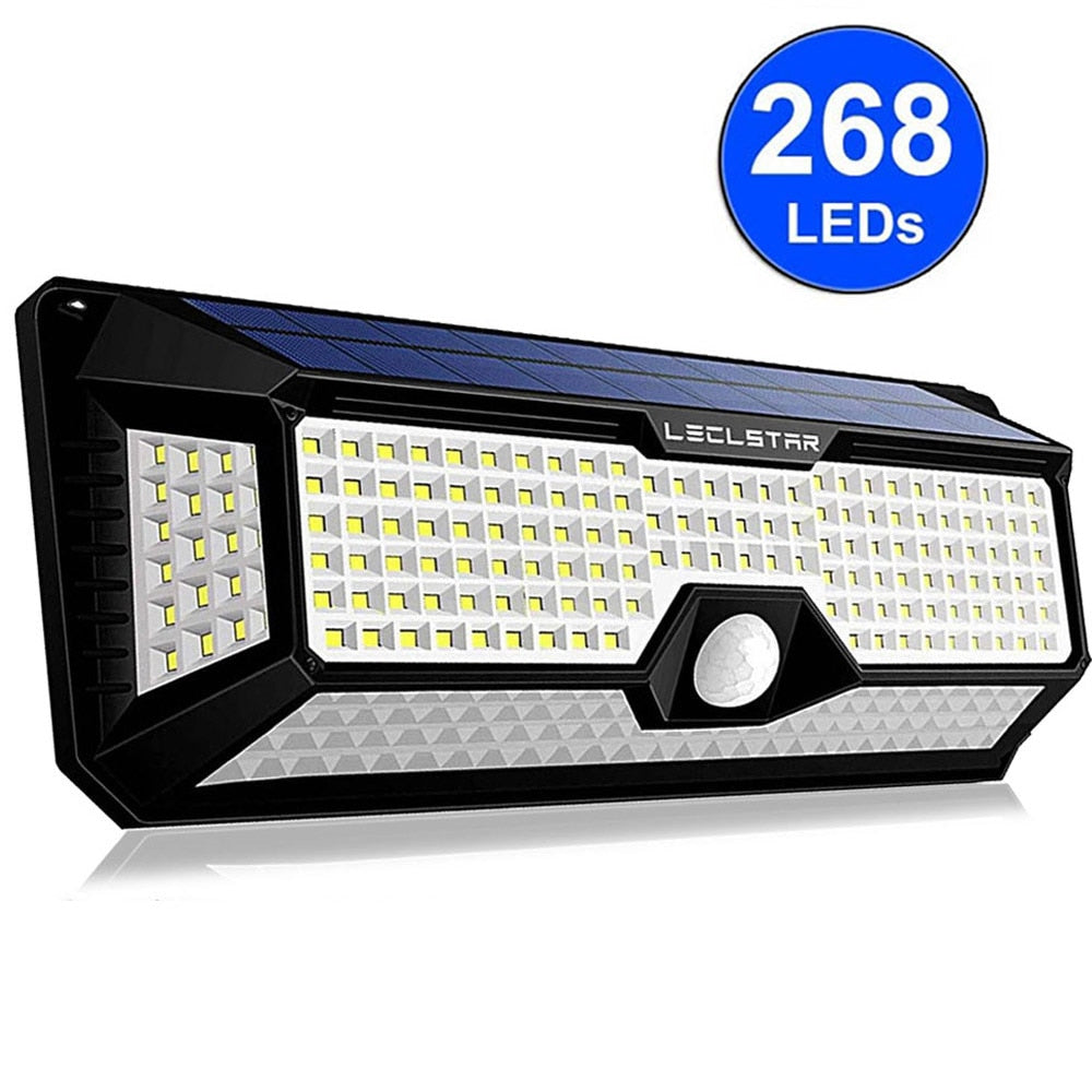 268 LED Reflector Solar Power Outdoor Light for Garden Decor Motion Sensor Street Wall Lamps Waterproof Patio Lighting Spotlight