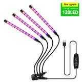 LECLSTAR USB Powered LED Grow Light Full Spectrum Plant With Timer Control Phyto Lamp DC12V Fitolamp for Seedling Flower Tent