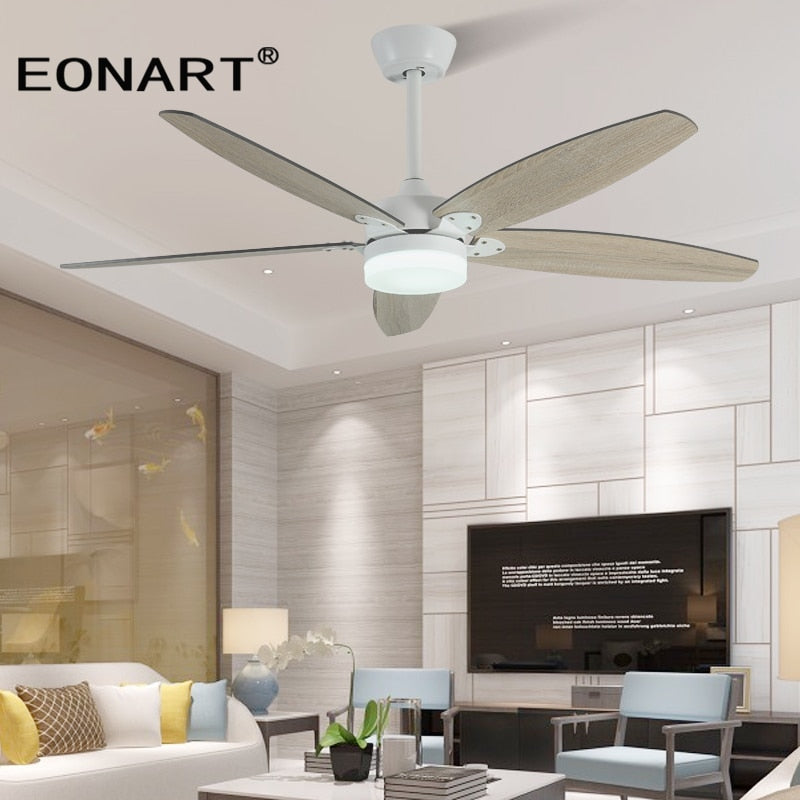 52 Inch Led Ceiling Fan Lamp Roof Home Fans Modern Indoor Decorate Plywood Blade Dc Ceiling Fan With Remote Control Ventilador