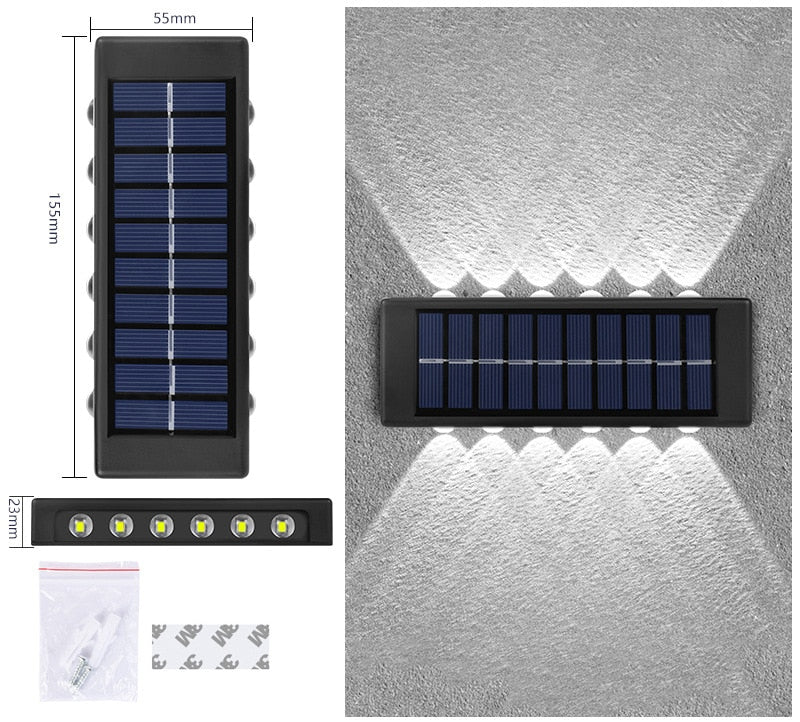 Outdoor Solar Garden Light Led Waterproof Decoration Wall Lamp for Fence Porch Country Balcony House Garden Street Lighting