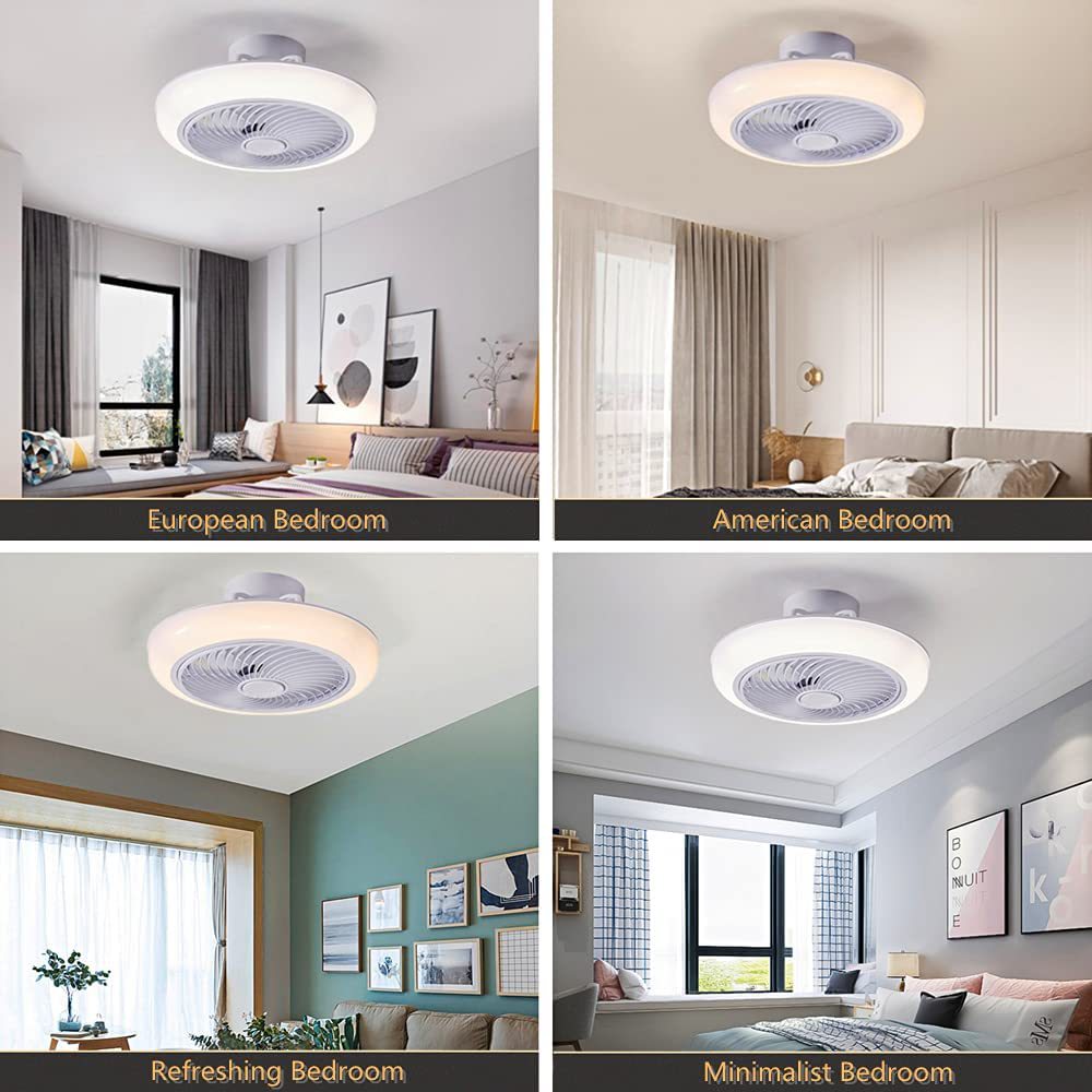 46CM Ceiling Fan With Led Light And Remote Control Ultra Thin Ceiling Lamp Silent Fan 5 Blades Wind Circulator For Home Bedroom