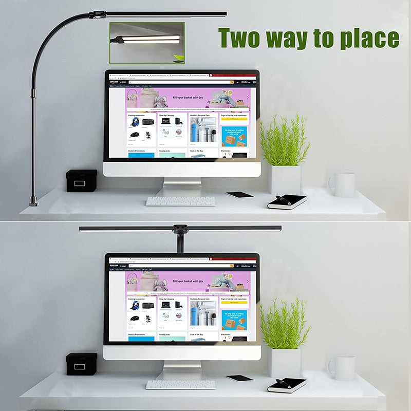 LED Desk Lamp EU/US Architect Desk Lamps Office 24W Brightest 5Color Modes and 5 Dimmable Eye Protection lamp