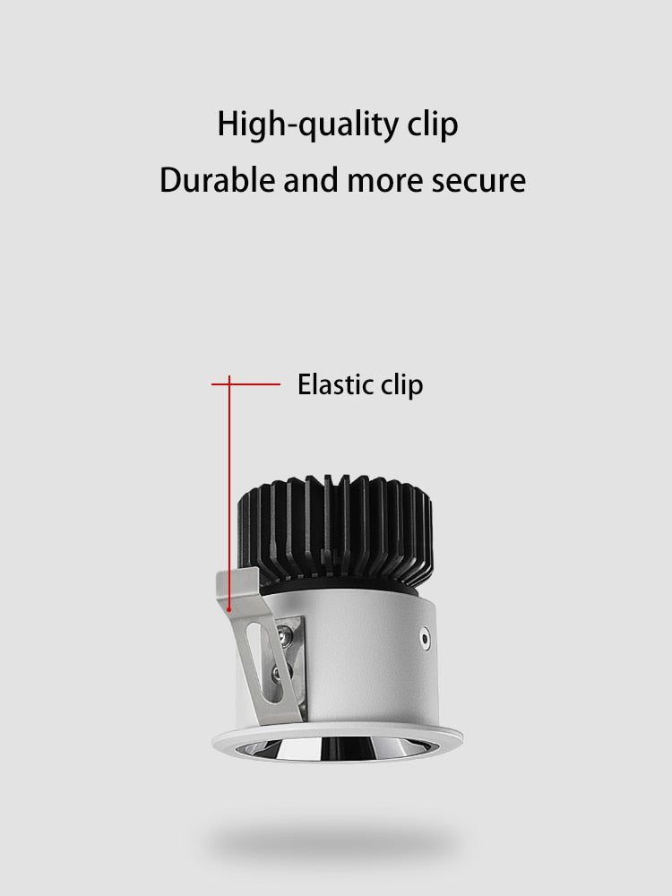 Led Spots Light Recessed Round Spotlights COB Mini Small Ceiling Lamp Adjustable Angle Narrow Border Foco Opening 55mm Lighting