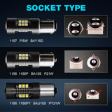 2Pcs 1156 BA15S P21W LED BAU15S PY21W BAY15D LED Bulb 1157 P21/5W R5W 21pcs 3030SMD Auto Lamp Bulbs Car LED Light 12V - 24V