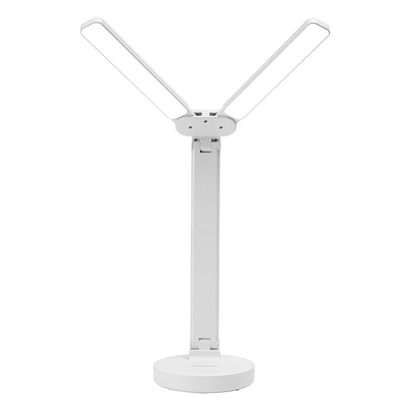 LED Energy Saving USB Double Lamp Cap Foldable Reading Lamp for Children's Mobile Phone Bracket Desk Study Light Bedroom Table