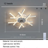 New Nordic Ceiling Fan Living Room Led Invisible Fan Lamp Ceiling Bedroom Fan Remote Control Reversible Blades Fans 110V 220V