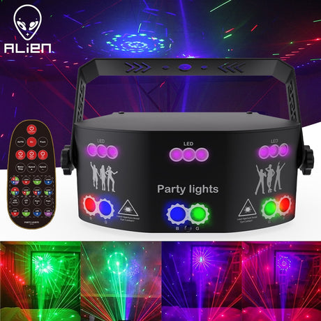 15 EYE RGB Disco DJ Beam Laser Light Projector DMX Remote Strobe Stage Lighting Effect Xmas Party Holiday Halloween Lights