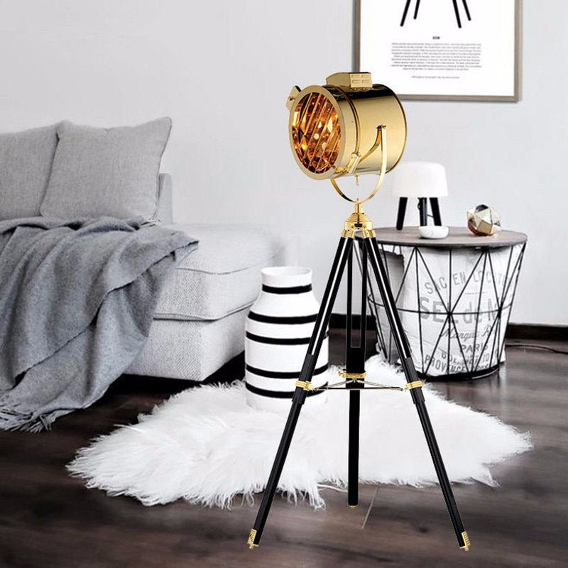 Nordic Retro Tripod Led Floor Lamp Silver Golden Industrial Studio Pendant Light Cafe Living Room Bedroom Decor Standing Light
