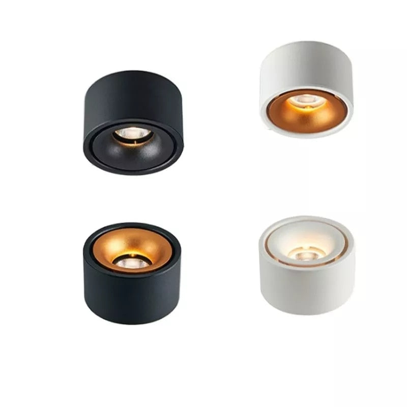 Round Surface Mounted LED Downlights 7W 12W 15W Mounted Ceiling Lamps Spot Light 110V/220V driverless LED DownLights