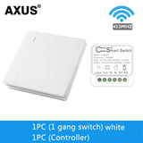 AXUS RF 433Mhz Switch Wireless Wall Switch 86 Wall Panel Transmitter Safety Switch AC 110V 220V Relay Interruptor for Light Lamp