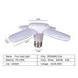 E27 AC220V LED 28W Bulb Fan Blade Timing Lamp Foldable Led Light Bulb Lampada Night Lights For Home Ceiling Light Lighting