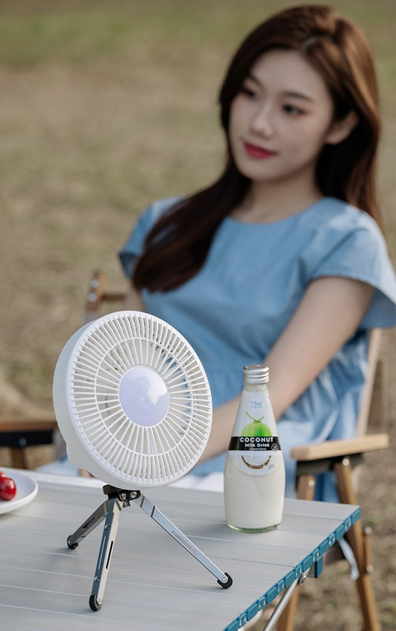 Xiaomi Summer Air Cooler Fan with LED Lamp Remote Control Rechargeable USB Power Bank Ceiling Fan 3 Gear Wall Ventilador