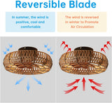 American retro cage ceiling fan lamp dining room bedroom ceiling lamp hemp rope industrial wind ceiling fan with light remote