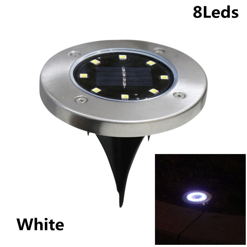 8/16 LED Solar Lawn Yard Buried Solar Lights Solar Garden Light Waterproof Outdoor Lantern PathWay Floor Under Ground Spot Lamp
