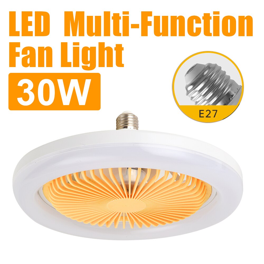 30W LED Fan Light E27 Bulb Universal AC85V-265V Ceiling Lamp 2 in 1 Creative Lighting Fan Lamp For Bedroom Study Night Market