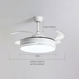 New 110V 220V Nordic Ceiling Fan Living Room Led Invisible Fan Lamp Ceiling Bedroom Fan Remote Control Reversible Blades Fans