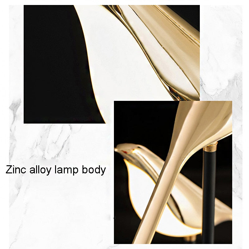 Nordic LED Golden Bird Wall Lamp Parlor Bar Bedside Hanging Light Novelty Rotatable Wall Lamp Bedroom Bedside Indoor Sconce