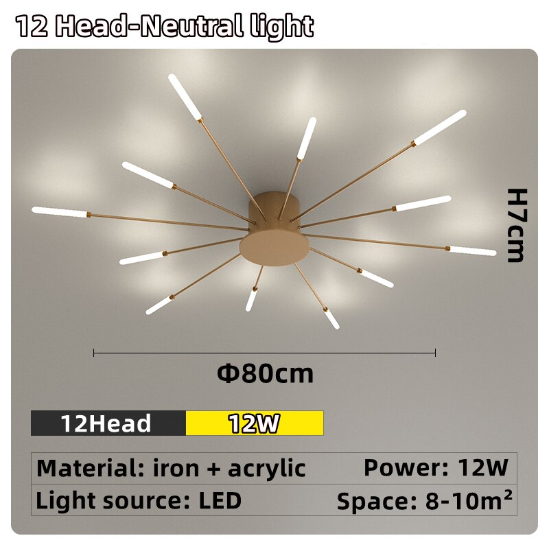 Led Firework Chandelier Dimmable For Living Room Bedroom Modern Ceiling Chandelier Dining Room Ceiling Lamp With Remote Control