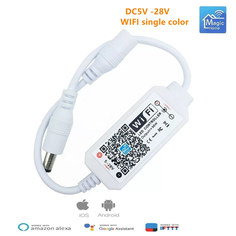Magic Home DC5V 12V 24V Bluetooth-compatible Wireless WiFi Controller,RGB/RGBW IR RF LED Controller for WS2811 WS2812 Led Strip