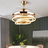 Modern 2023 Ceiling Fan Remote Control With Lights Silent Rechargeable Fan Ventilator Fans Lamp for Dining Room Living Room