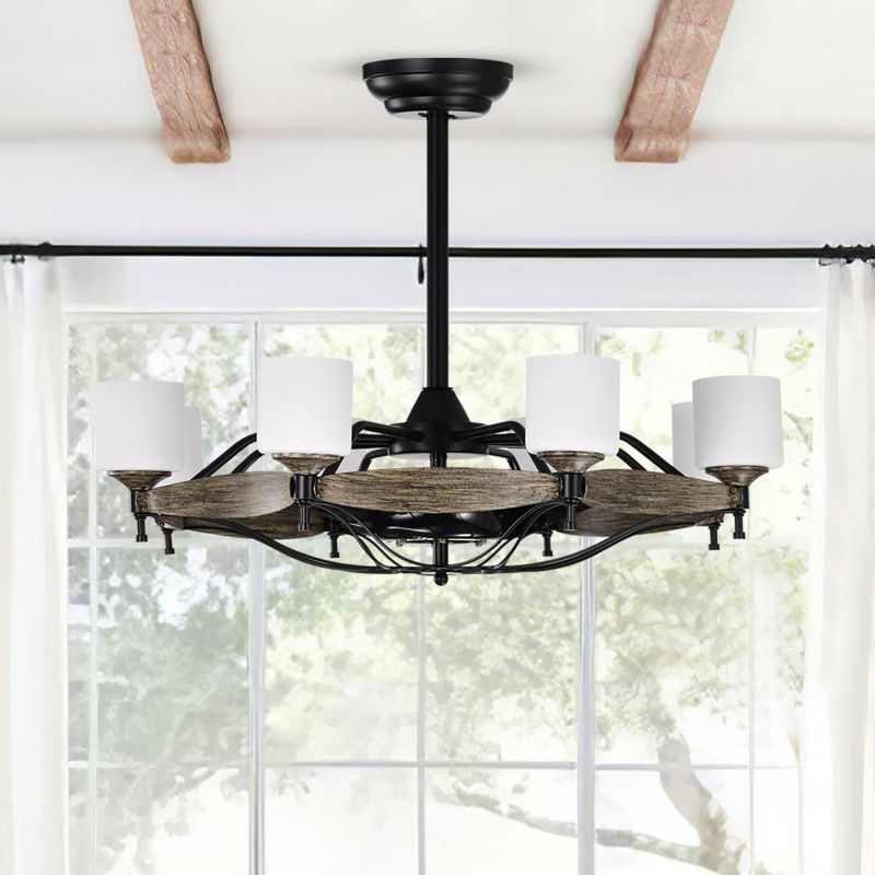 Matte Black Ceiling Fans With Remote Control lights 3Blades Multi-Speed Timing Anti-theft function Indoor transitional fan