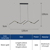 MINIMALISM GOLD/BLACK FINISHED MODERN LED CHANDELIER FOR DINING ROOM KITCHEN ROOM  HANGING CHANDELIER FIXTURE