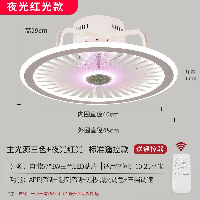 110V / 220V Nordic light with fan Ceiling Fan Lamp Invisible Restaurant Living Room Fan Home Decor chandelier fan ceiling