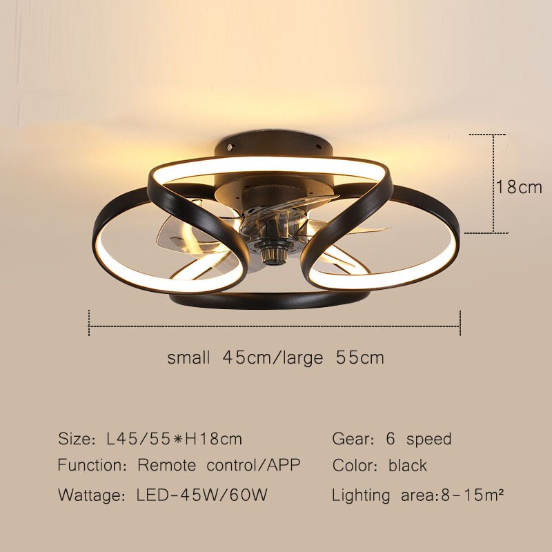 Modern Led Lamp Ceiling Fan Light Chandelier Remote Control Ceiling Fans with Light Nordic Bedroom Dining Room Indoor Lighting