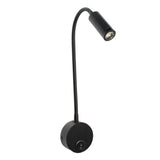 Bronze 3W LED Reading Light Black White Silver Gooseneck Wall Lamp for Bed Headboard Desk 4000K Bedside Switch LED Night Lamp