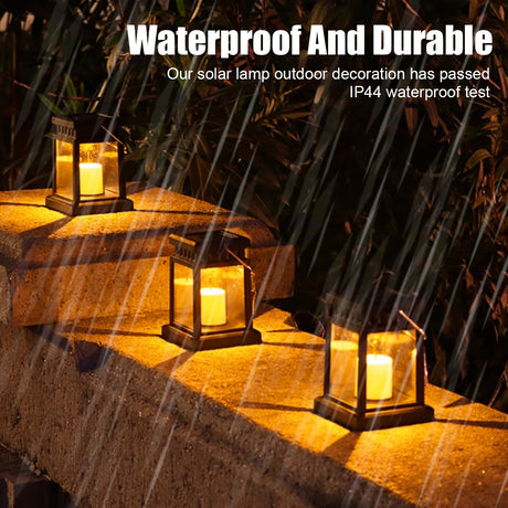 Garden Decors Outdoor Solar Lights Retro Palace Lantern Lights Hanging Candle Lamps Landscape Lighting Floor Lights Solar Lantern