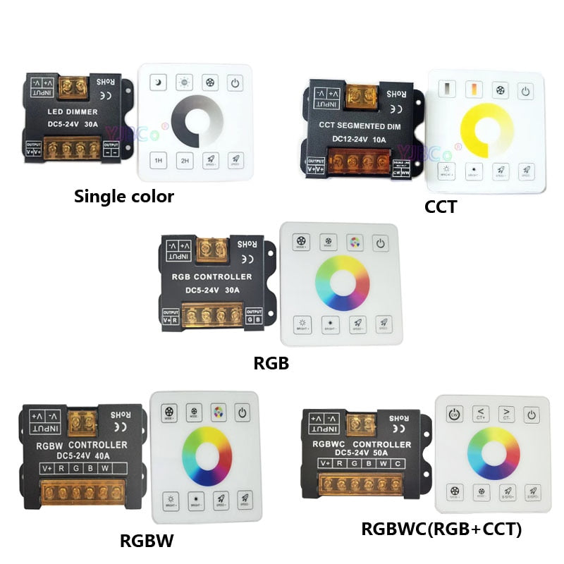 Control Signle Color 86 Touch Panel Remote Control Single Color/CCT/RGB/RGBW/RGBWC(RGB+CCT ...