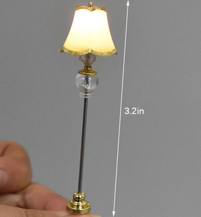 New 1PC 1:25 Mini Lighting Table Lamp Floor Lamp Dollhouse Miniatures Bedroom Floor Lamp Accessories